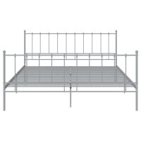 vidaXL Bett Grau Metall 180x200 cm