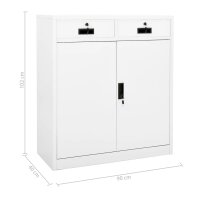 vidaXL B&uuml;roschrank Wei&szlig; 90x40x102 cm Stahl