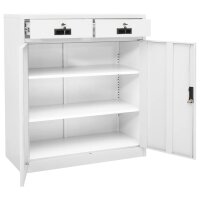 vidaXL Büroschrank Weiß 90x40x102 cm Stahl