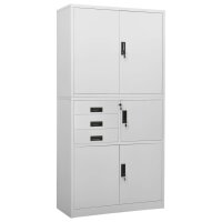 vidaXL Büroschrank Hellgrau 90x40x180 cm Stahl