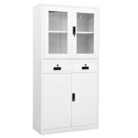 vidaXL Büroschrank Weiß 90x40x180 cm Stahl und...