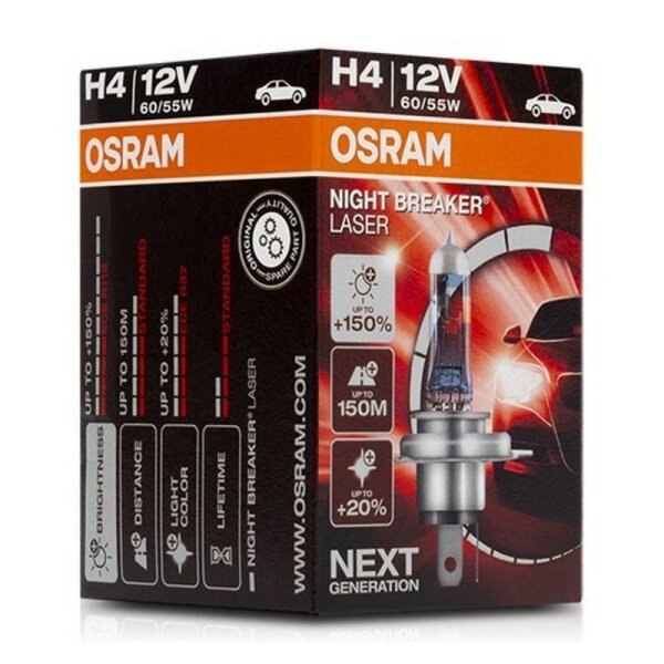 Autogl&uuml;hbirne Osram 64193NL H4 12V 60/55W 3900K