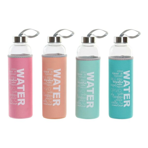 Kristallflasche mit Neoprenh&uuml;lle DKD Home Decor Water (600 ml) (4 pcs)