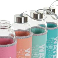 Kristallflasche mit Neoprenh&uuml;lle DKD Home Decor Water (600 ml) (4 pcs)