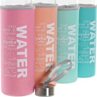 Kristallflasche mit Neoprenh&uuml;lle DKD Home Decor Water (600 ml) (4 pcs)