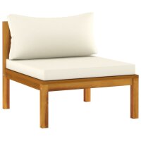 vidaXL 6-tlg. Garten-Lounge-Set mit Creme Kissen Massivholz Akazie