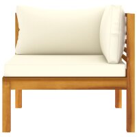 vidaXL 2-Sitzer-Gartensofa mit Creme Kissen Massivholz Akazie