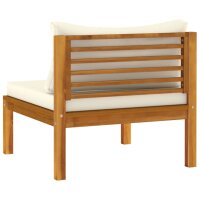 vidaXL 6-tlg. Garten-Lounge-Set mit Creme Kissen Massivholz Akazie