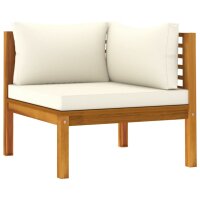 vidaXL 12-tlg. Garten-Lounge-Set mit Creme Kissen Massivholz Akazie