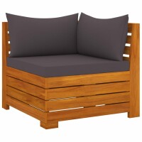 vidaXL 4-tlg. Garten-Lounge-Set mit Kissen Massivholz Akazie