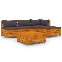 vidaXL 5-tlg. Garten-Lounge-Set mit Kissen Massivholz Akazie