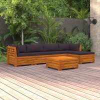 vidaXL 6-tlg. Garten-Lounge-Set mit Kissen Massivholz Akazie