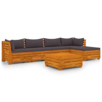 vidaXL 6-tlg. Garten-Lounge-Set mit Kissen Massivholz Akazie