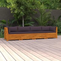 vidaXL 4-Sitzer-Gartensofa mit Kissen Massivholz Akazie