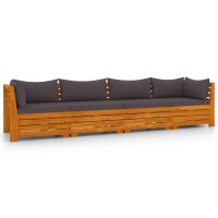 vidaXL 4-Sitzer-Gartensofa mit Kissen Massivholz Akazie