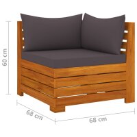 WOWONA 11-tlg. Garten-Lounge-Set mit Kissen Massivholz Akazie