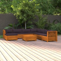 vidaXL 9-tlg. Garten-Lounge-Set mit Kissen Massivholz Akazie