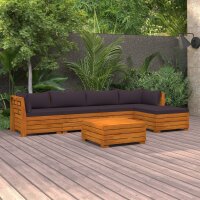 vidaXL 6-tlg. Garten-Lounge-Set mit Kissen Massivholz Akazie