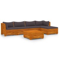 vidaXL 6-tlg. Garten-Lounge-Set mit Kissen Massivholz Akazie