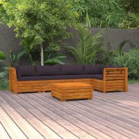 vidaXL 6-tlg. Garten-Lounge-Set mit Kissen Massivholz Akazie