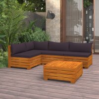 vidaXL 5-tlg. Garten-Lounge-Set mit Kissen Massivholz Akazie