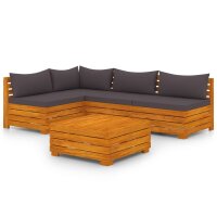 vidaXL 5-tlg. Garten-Lounge-Set mit Kissen Massivholz Akazie