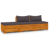 vidaXL 3-tlg. Garten-Lounge-Set mit Kissen Massivholz Akazie