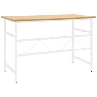 vidaXL Computertisch Weiß und Eiche Hell 105x55x72 cm MDF und Metall