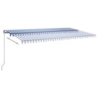 vidaXL Automatische Markise mit LED &amp; Windsensor 600x350 cm Blau Wei&szlig;