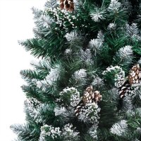 vidaXL K&uuml;nstlicher Weihnachtsbaum mit LEDs Kugeln Zapfen 150 cm