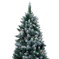 vidaXL K&uuml;nstlicher Weihnachtsbaum mit LEDs Kugeln Zapfen 150 cm