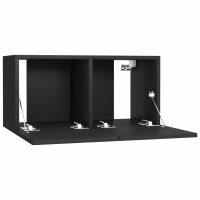 vidaXL TV-Schr&auml;nke 4 Stk. Schwarz 60x30x30 cm Holzwerkstoff