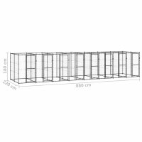 vidaXL Outdoor-Hundezwinger Stahl 19,36 m&sup2;