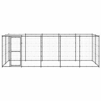 vidaXL Outdoor-Hundezwinger mit Überdachung Stahl...