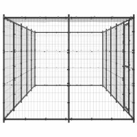 vidaXL Outdoor-Hundezwinger mit Überdachung Stahl 12,1 m²