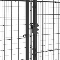 vidaXL Outdoor-Hundezwinger mit Überdachung Stahl 12,1 m²