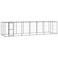 vidaXL Outdoor-Hundezwinger mit Überdachung Stahl...
