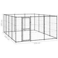 vidaXL Outdoor-Hundezwinger Stahl 14,52 m²