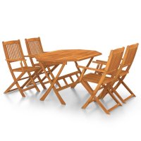 vidaXL 5-tlg. Garten-Essgruppe Massivholz Akazie