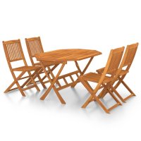 vidaXL 5-tlg. Garten-Essgruppe Massivholz Akazie