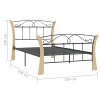 vidaXL Bett Schwarz Metall 100x200 cm