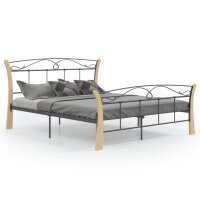 vidaXL Bett Schwarz Metall 140x200 cm