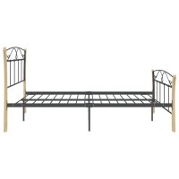 vidaXL Bett Schwarz Metall 140x200 cm