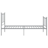 vidaXL Bett Grau Metall 90x200 cm