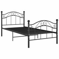 vidaXL Bett Schwarz Metall 90x200 cm