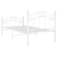 vidaXL Bett Weiß Metall 90x200 cm