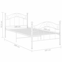 vidaXL Bett Wei&szlig; Metall 100x200 cm