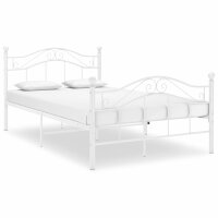 vidaXL Bett Wei&szlig; Metall 120x200 cm