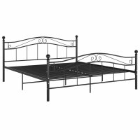 vidaXL Bett Schwarz Metall 140x200 cm