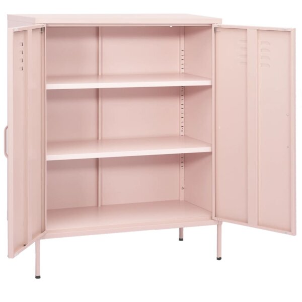 vidaXL Lagerschrank Rosa 80x35x101,5 cm Stahl